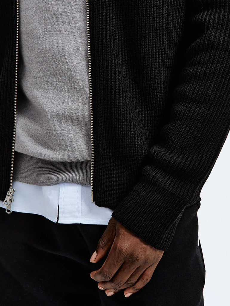 Heavyweight Merino Vinnie Track Jacket Black data-zoom-image=