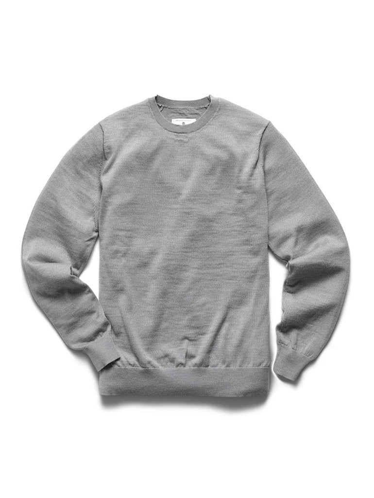 Lightweight Merino Harry Crewneck Heather Grey data-zoom-image=