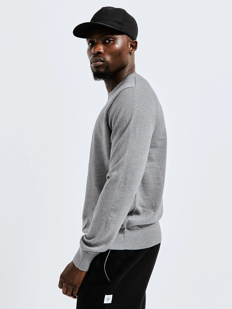 Lightweight Merino Harry Crewneck Heather Grey data-zoom-image=