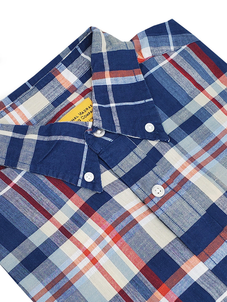 N°5 Classic Button Down Collar Long Sleeve Shirt Navy/Grey data-zoom-image=