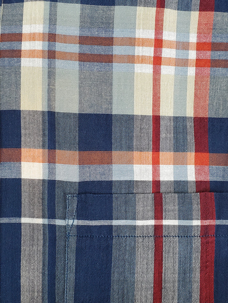 N°5 Classic Button Down Collar Long Sleeve Shirt Navy/Grey data-zoom-image=