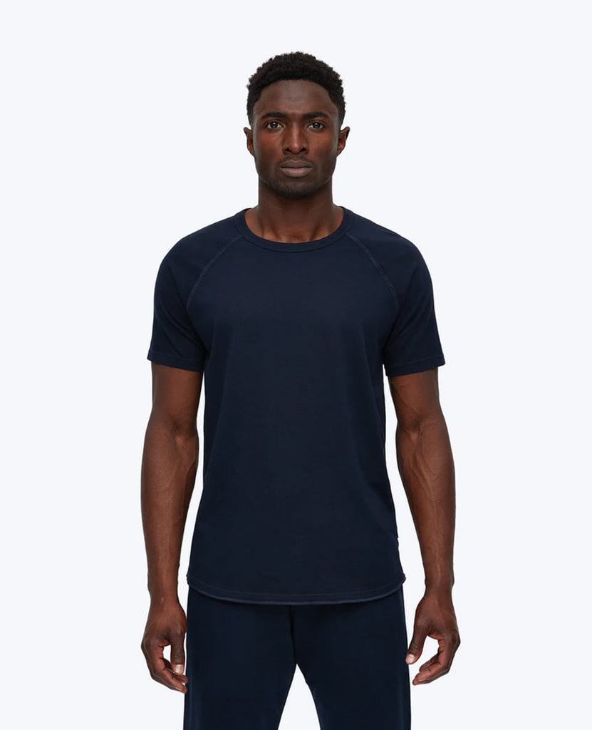 Pima Jersey Raglan T-shirt Navy data-zoom-image=