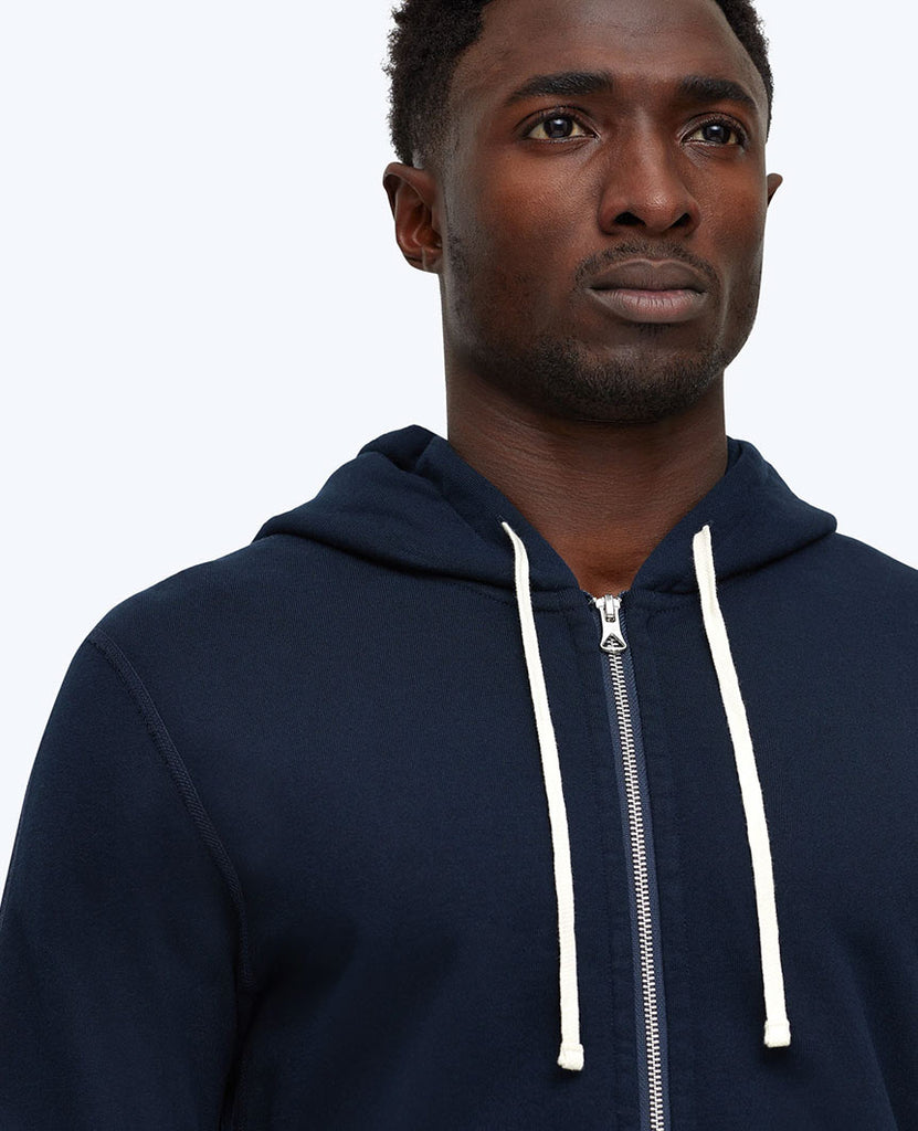 Full Zip Hoodie Midweight Terry Navy data-zoom-image=