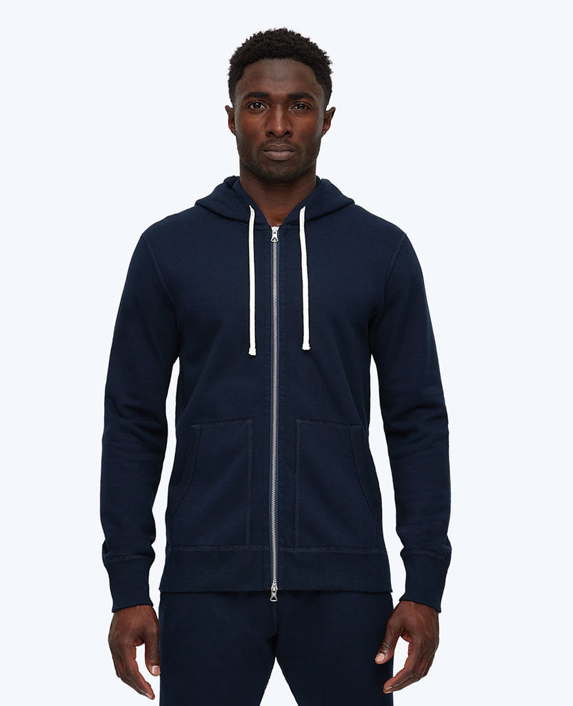 Full Zip Hoodie Midweight Terry Navy data-zoom-image=