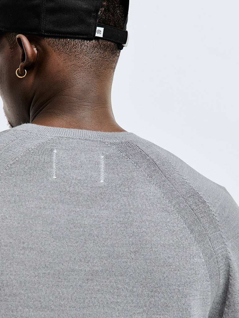 Lightweight Merino Harry Crewneck Heather Grey data-zoom-image=