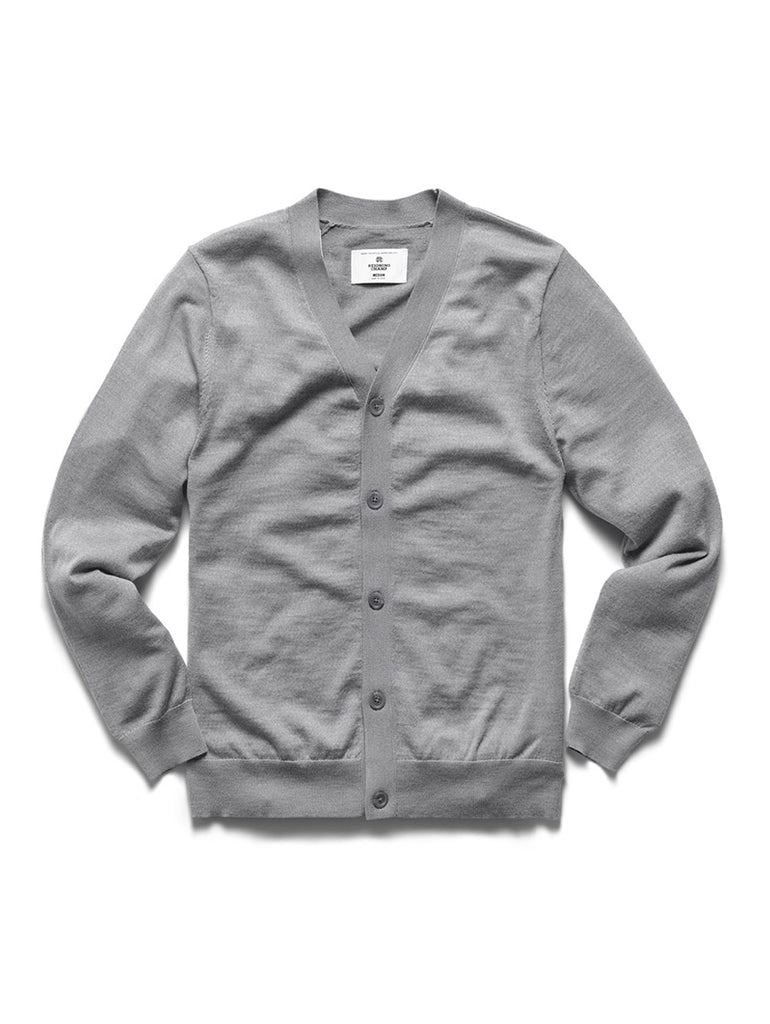 Lightweight Merino Harry Cardigan Heather Grey data-zoom-image=