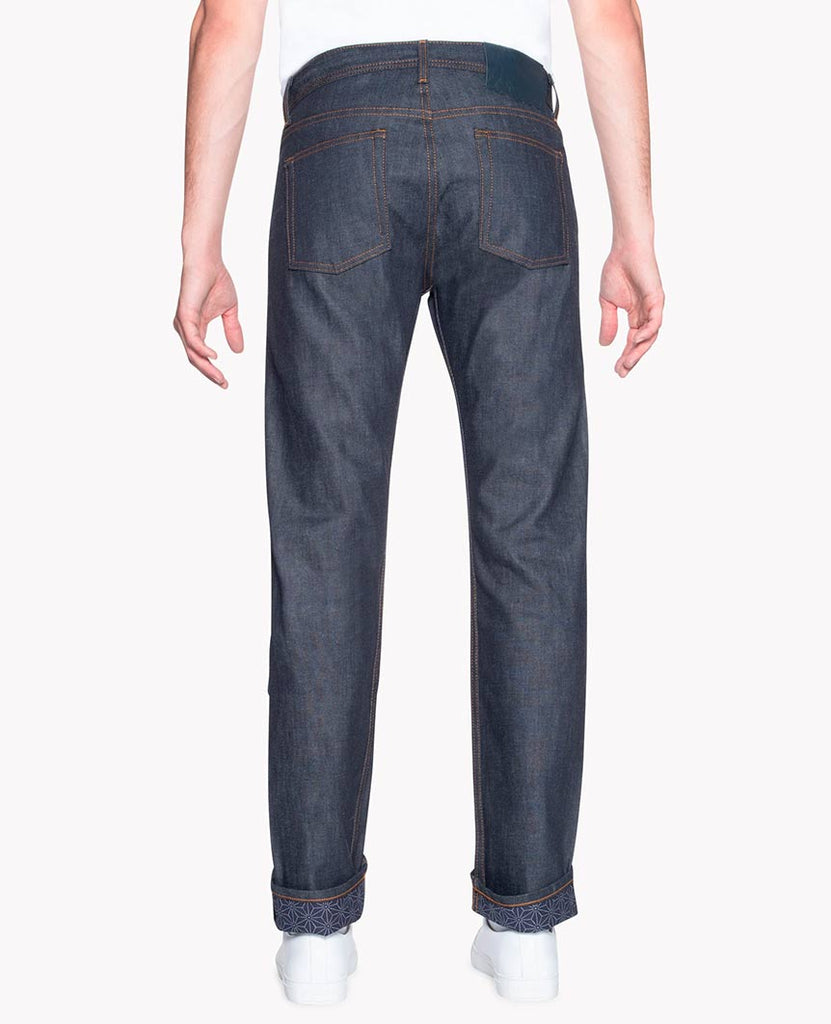 Asanoha Kimono Print Selvedge Indigo Weird Guy data-zoom-image=