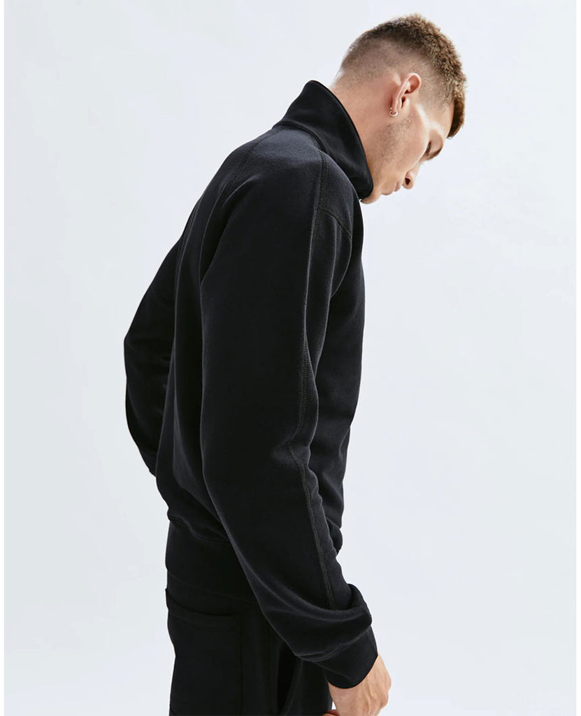 Lightweight Terry Quarter Zip Black data-zoom-image=