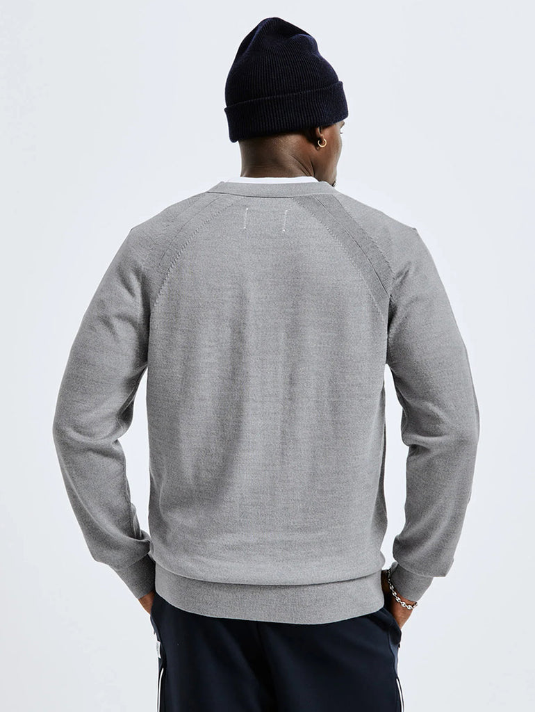 Lightweight Merino Harry Cardigan Heather Grey data-zoom-image=