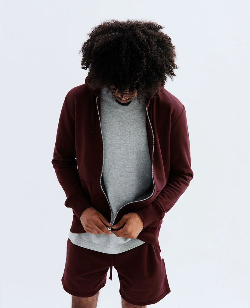 Midweight Terry Zip Hoodie Crimson data-zoom-image=