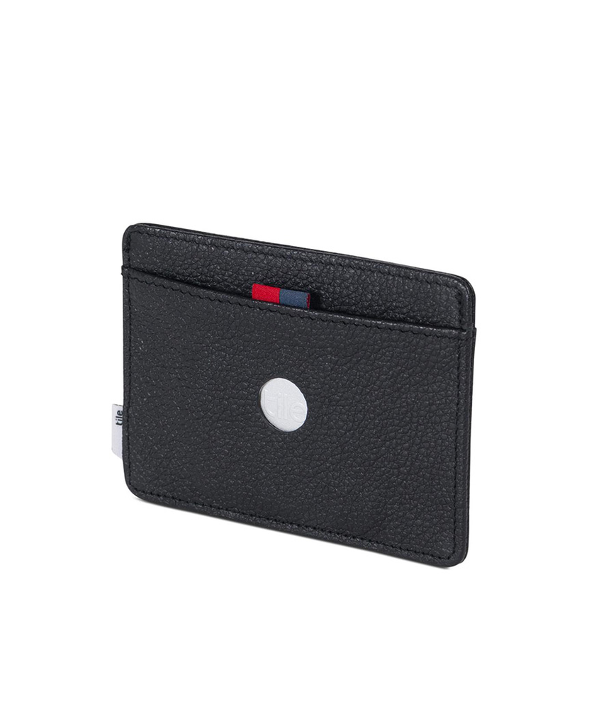 Charlie Wallet Tile Black Pebbled Leather data-zoom-image=