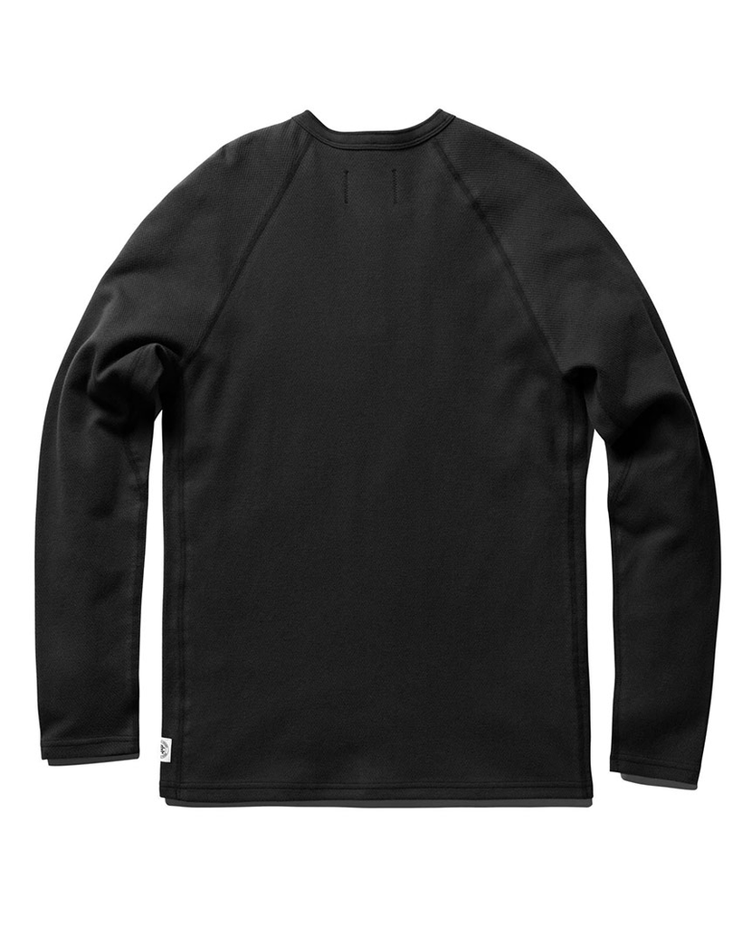 Long Sleeve Henley Ringspun Jersey Black data-zoom-image=
