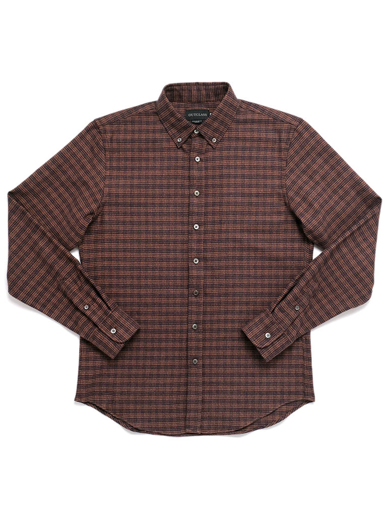 Walnut Houndstooth Flannel Shirt data-zoom-image=