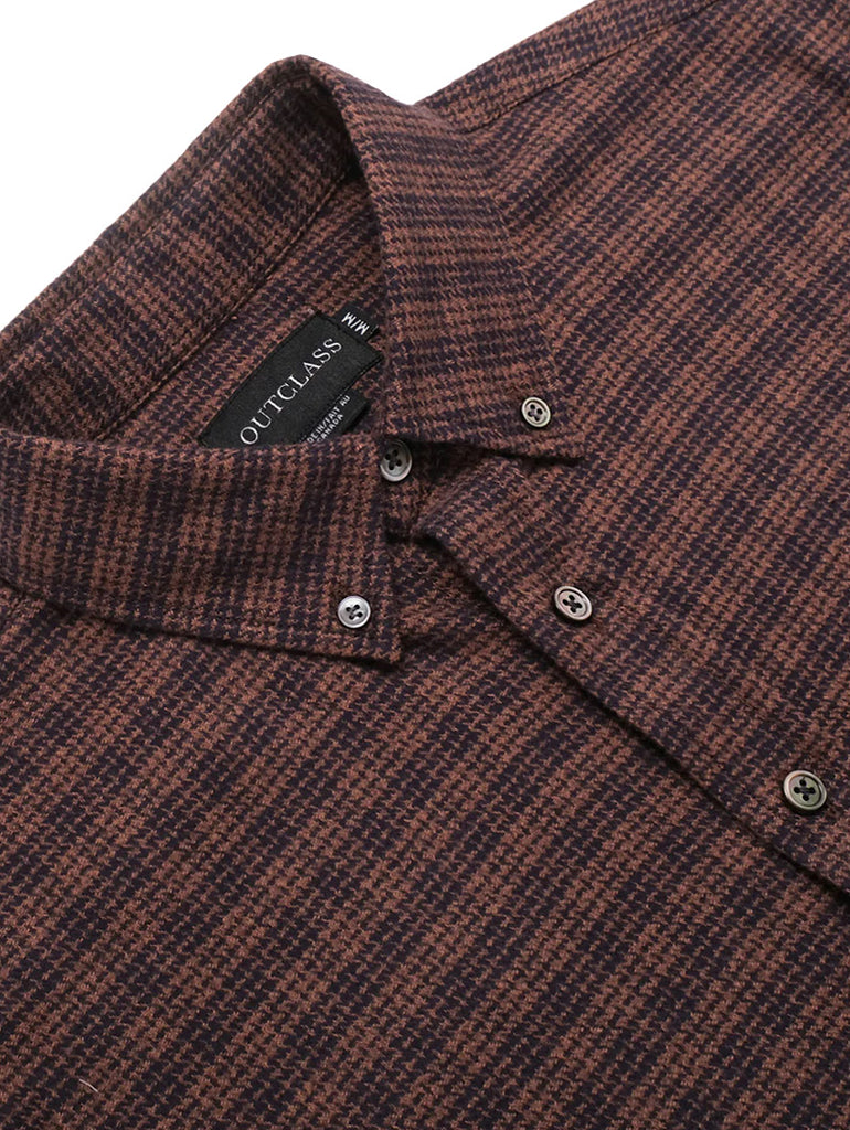 Walnut Houndstooth Flannel Shirt data-zoom-image=