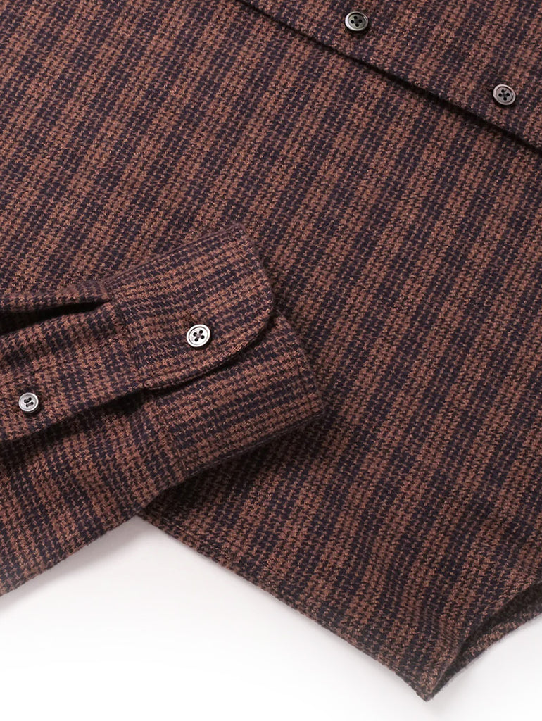 Walnut Houndstooth Flannel Shirt data-zoom-image=
