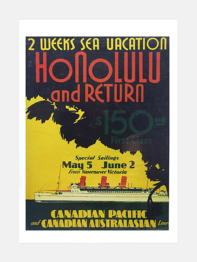 Canadian Pacific to Honolulu Poster Print data-zoom-image=