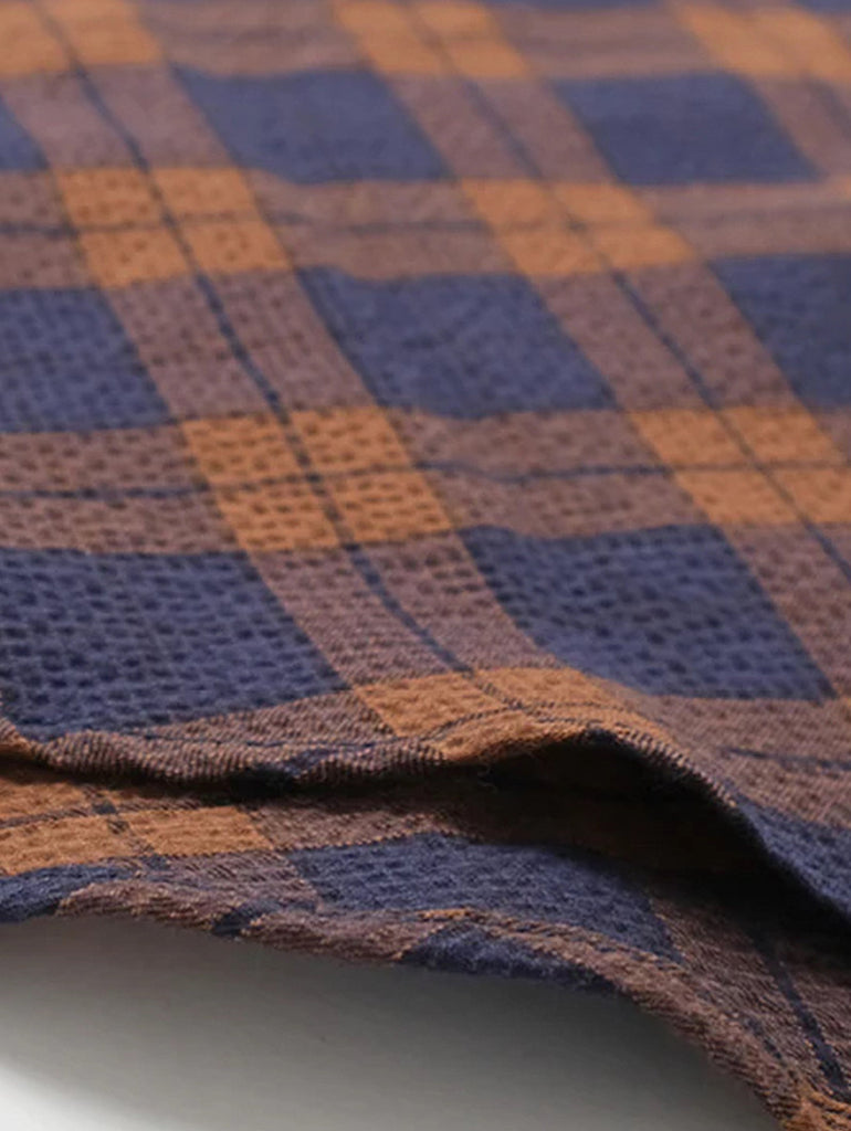 Plaid Micro Seersucker Short Sleeve Shirt data-zoom-image=