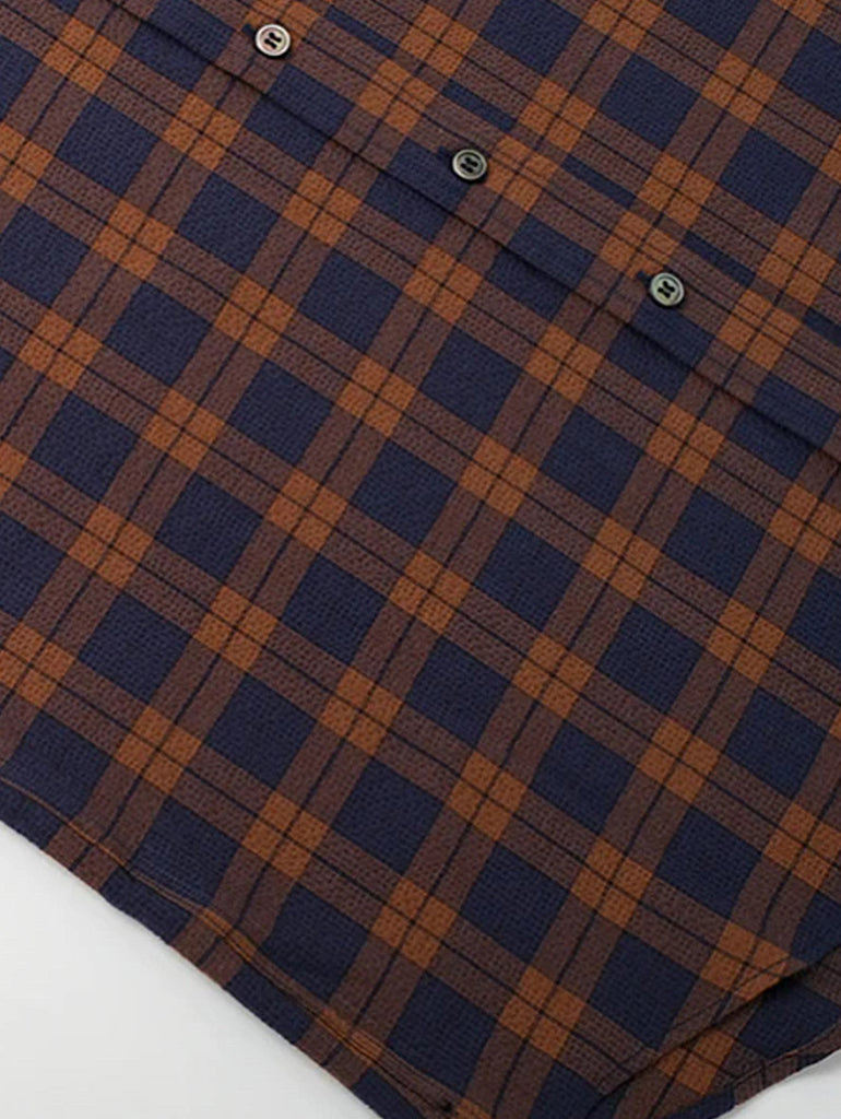 Plaid Micro Seersucker Short Sleeve Shirt data-zoom-image=
