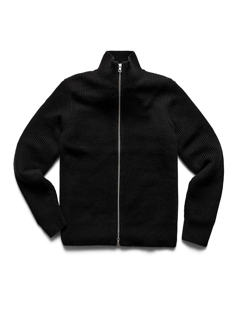 Heavyweight Merino Vinnie Track Jacket Black data-zoom-image=