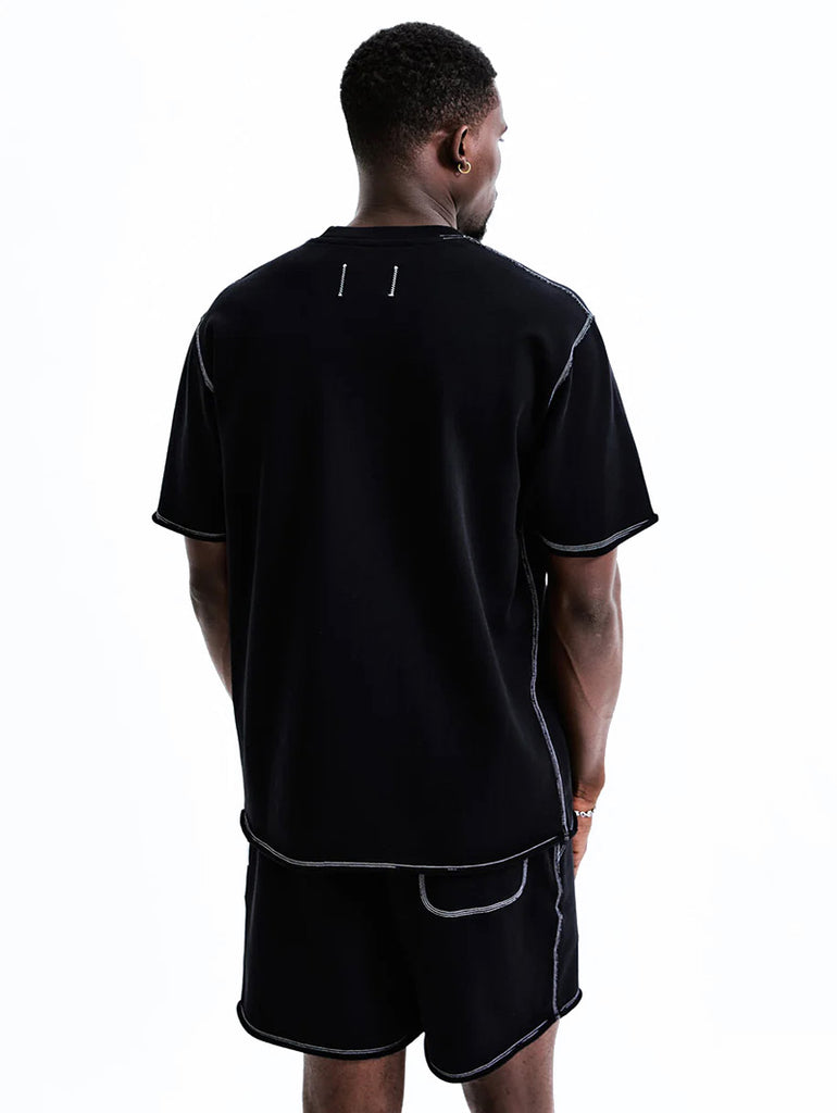 Lightweight Terry Cut-Off T-Shirt Black data-zoom-image=