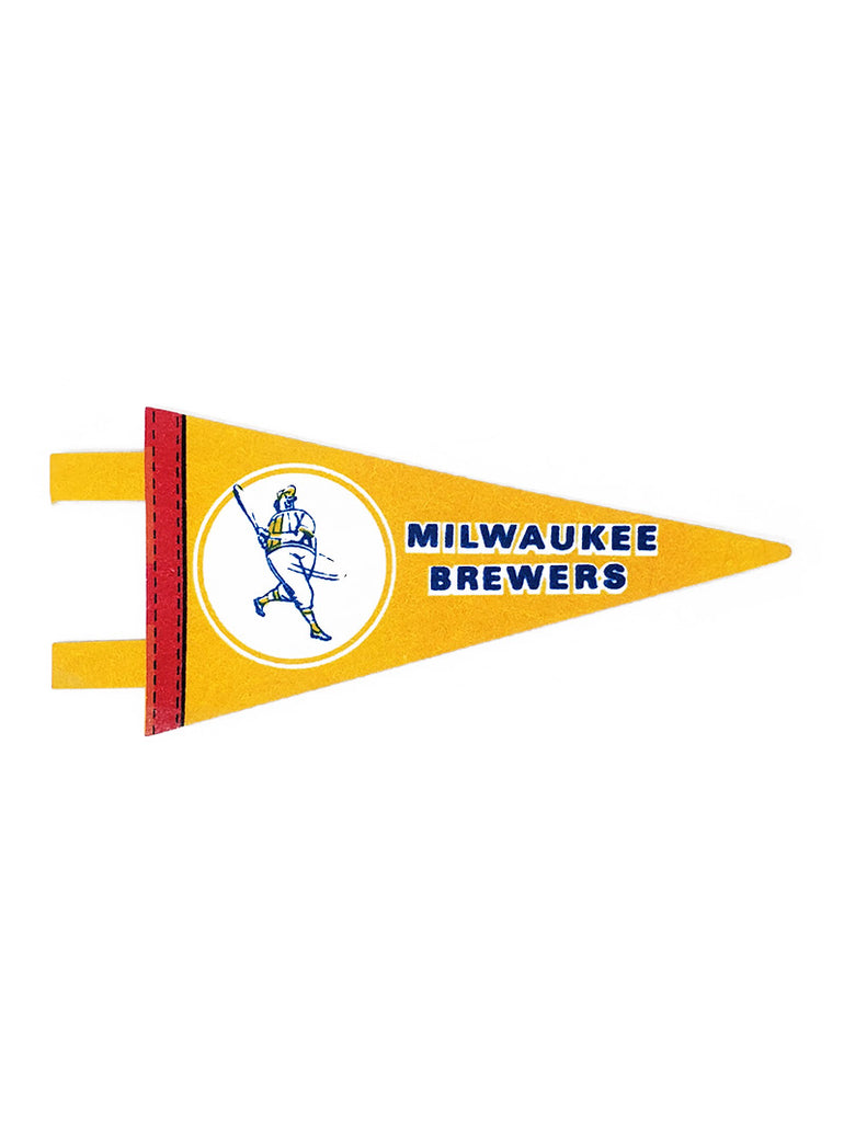 Milwaukee Brewers Vintage MLB Mini Pennant 9"x4” Felt Banner Flag data-zoom-image=