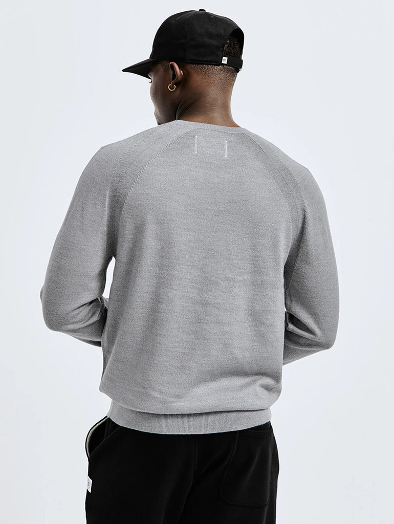Lightweight Merino Harry Crewneck Heather Grey data-zoom-image=