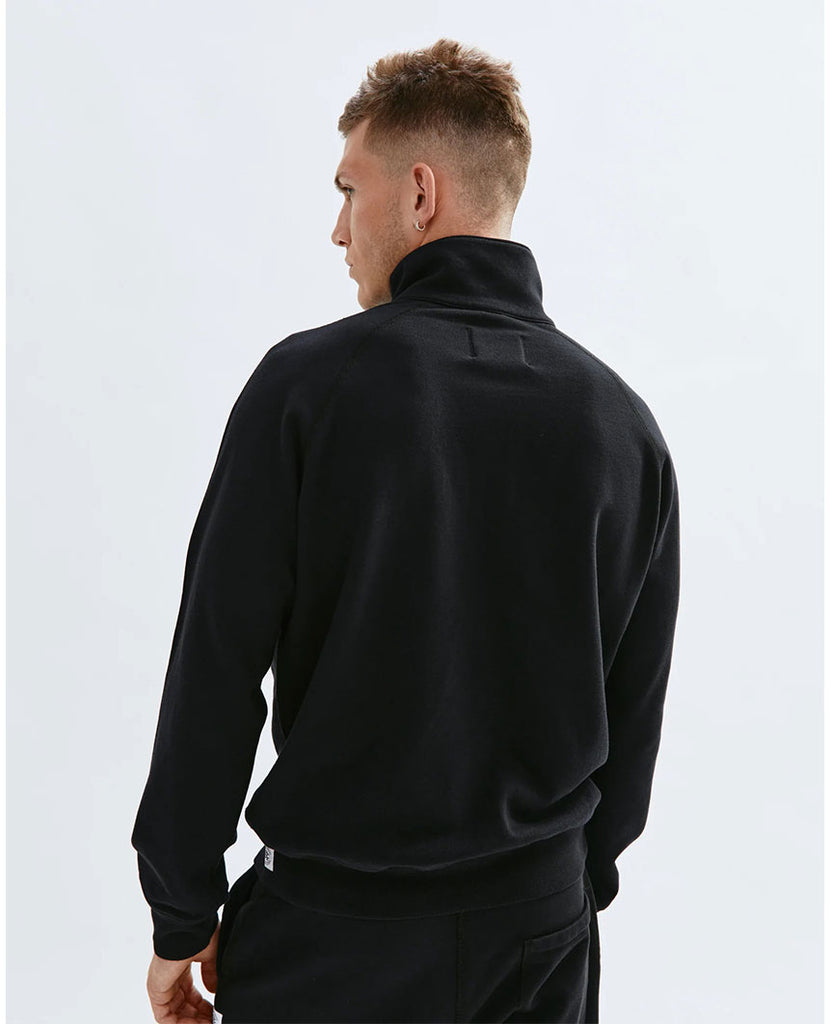 Lightweight Terry Quarter Zip Black data-zoom-image=