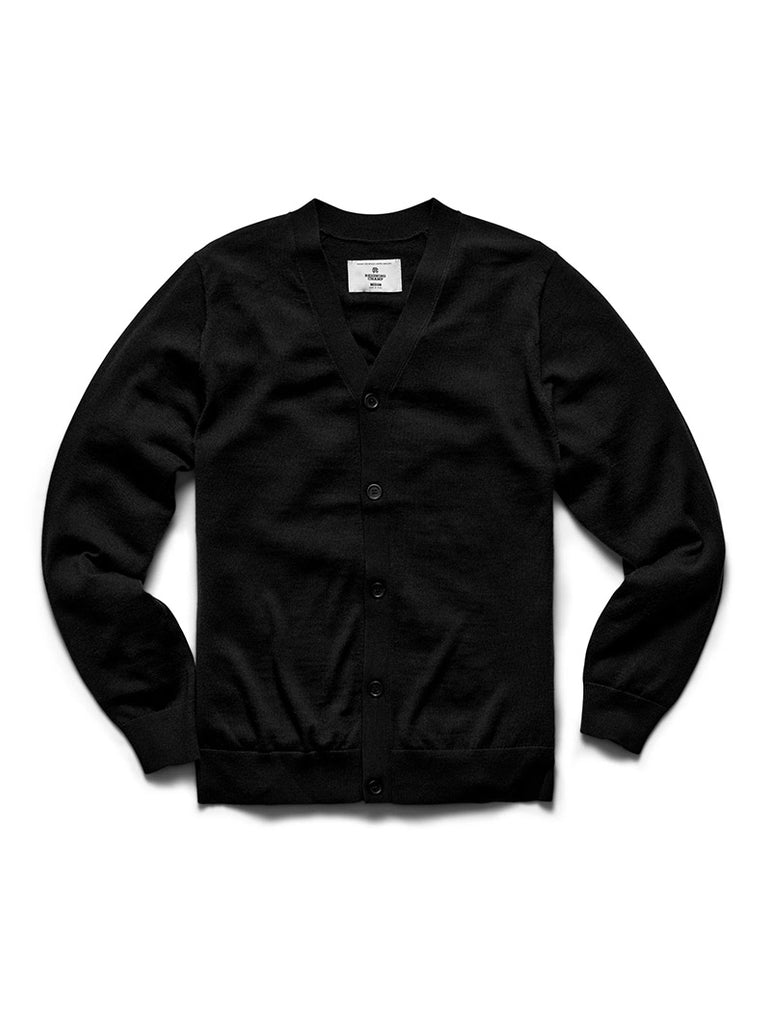 Lightweight Merino Harry Cardigan Black data-zoom-image=