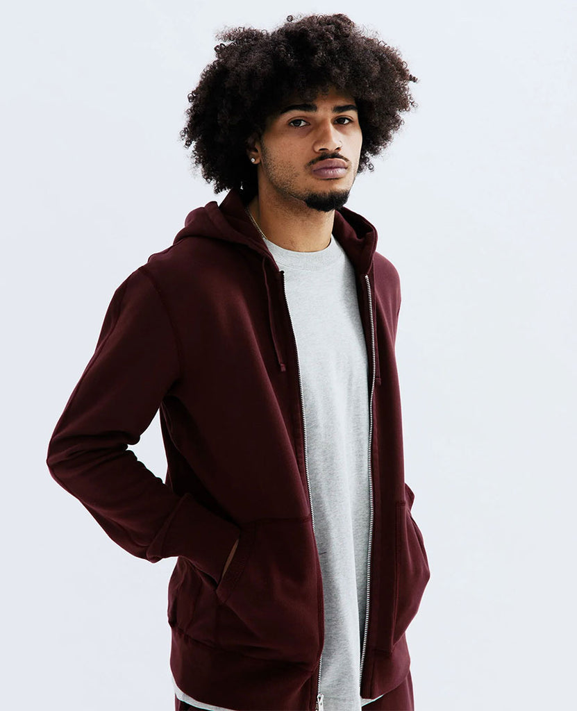 Midweight Terry Zip Hoodie Crimson data-zoom-image=