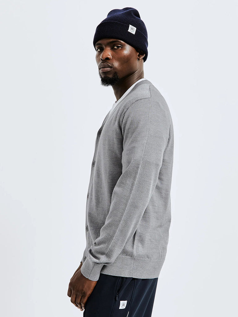 Lightweight Merino Harry Cardigan Heather Grey data-zoom-image=