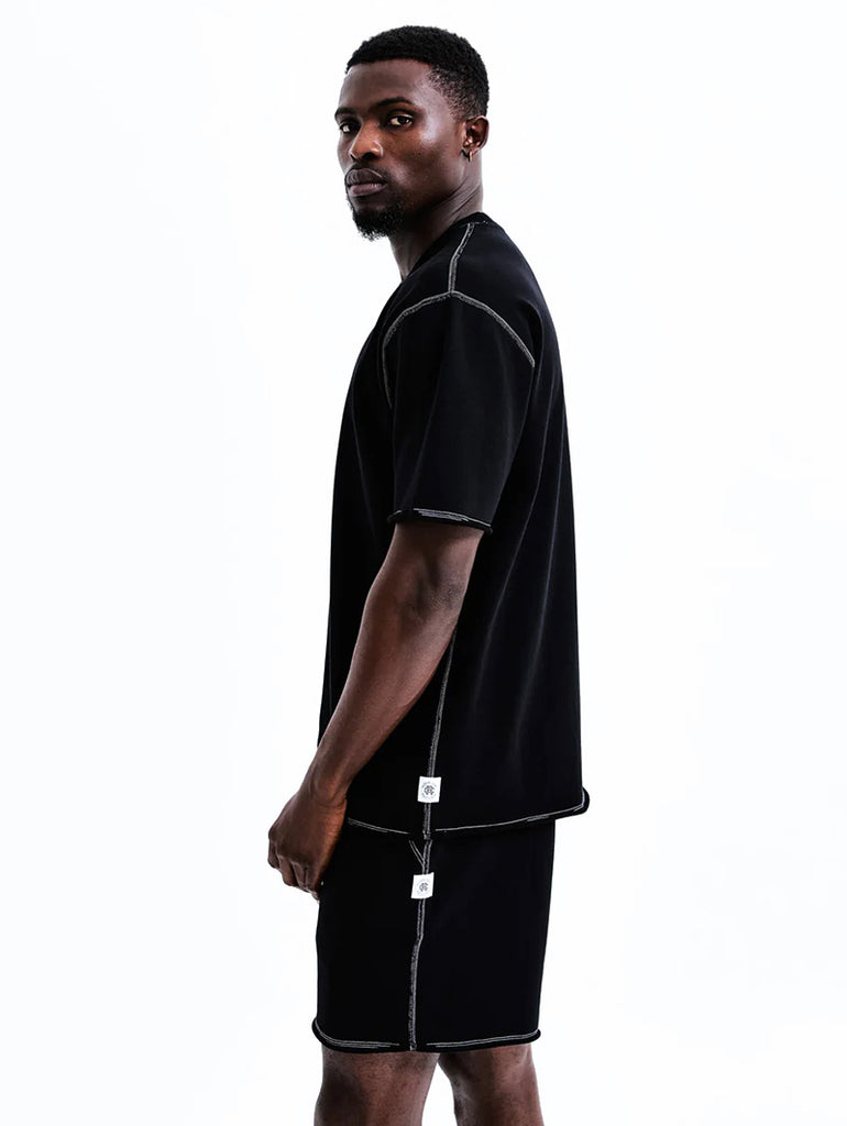 Lightweight Terry Cut-Off T-Shirt Black data-zoom-image=
