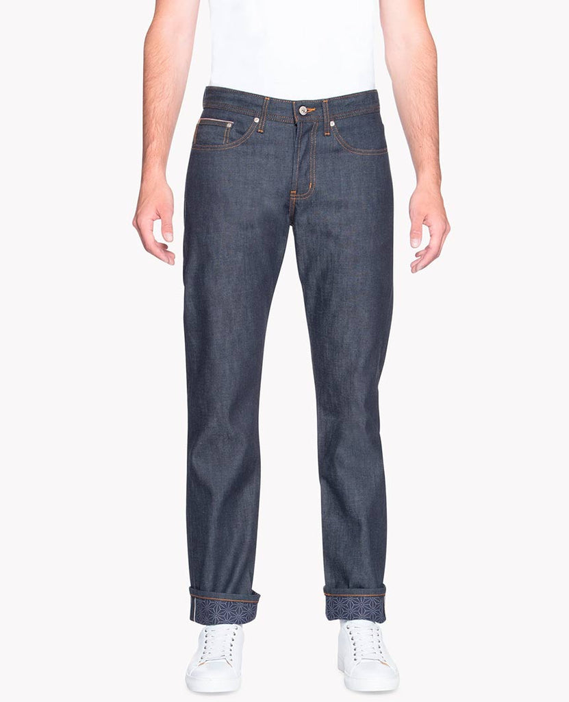 Asanoha Kimono Print Selvedge Indigo Weird Guy data-zoom-image=