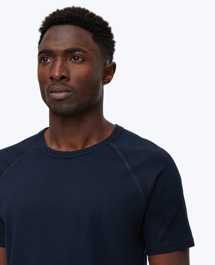 Pima Jersey Raglan T-shirt Navy data-zoom-image=