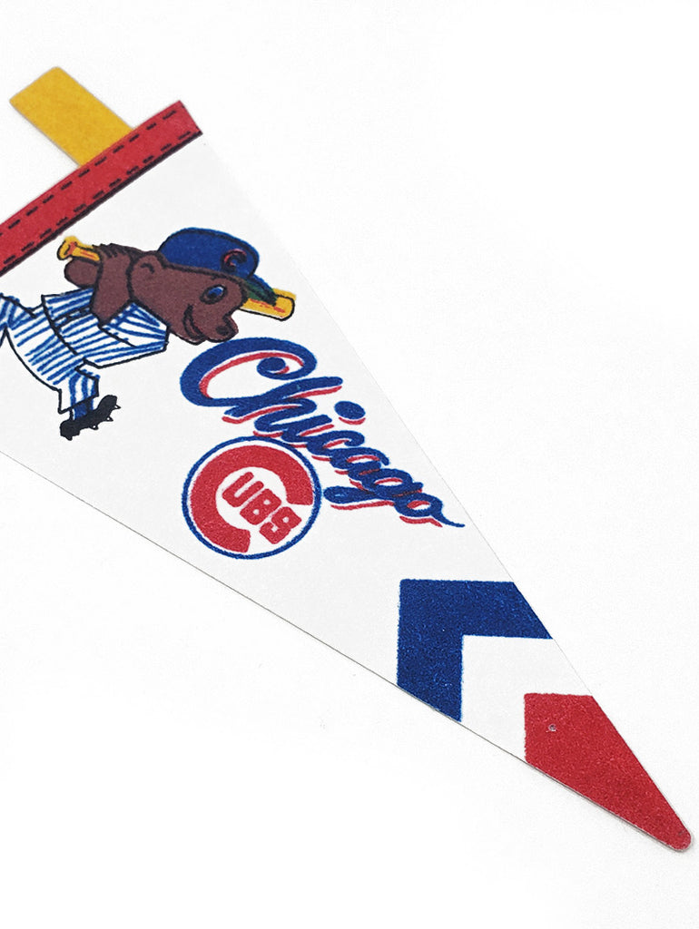 Chicago Cubs Vintage MLB Mini Pennant 9"x4” Felt Banner Flag data-zoom-image=