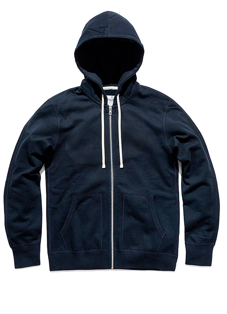 Full Zip Hoodie Midweight Terry Navy data-zoom-image=