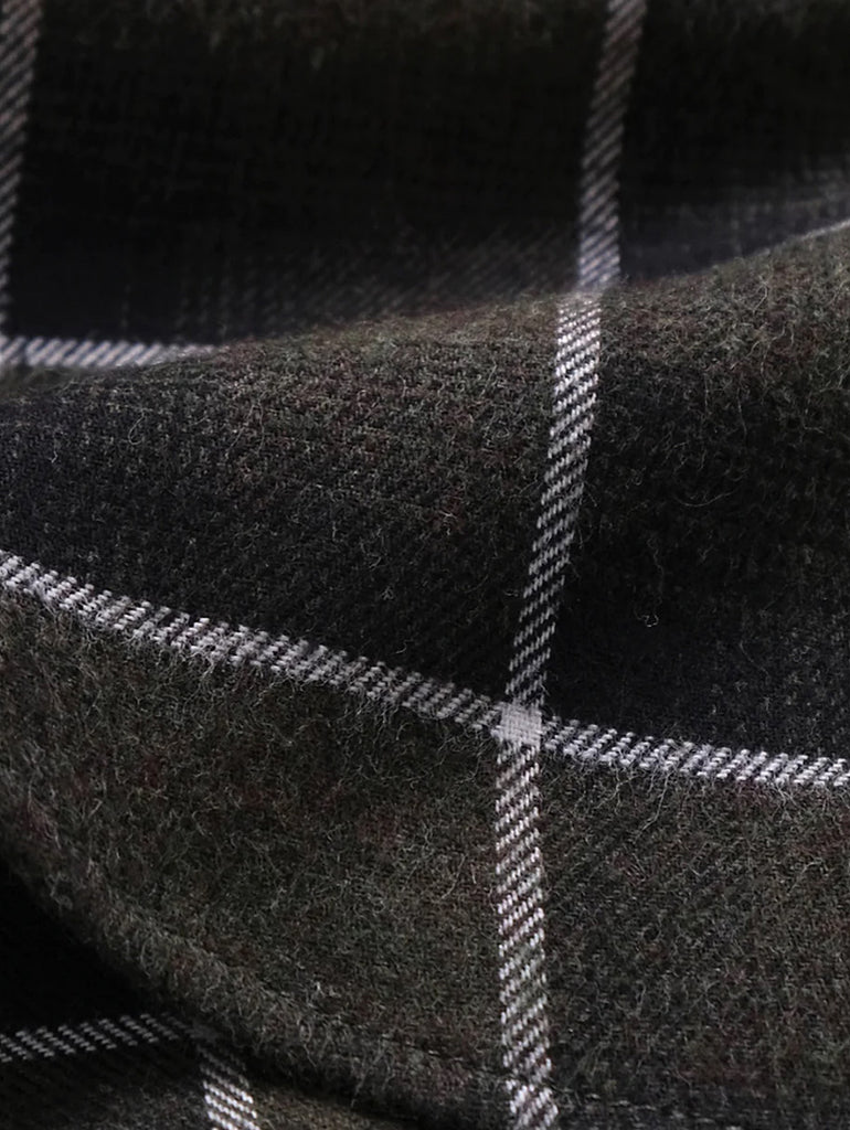 Olive Shadow Plaid Flannel Shirt data-zoom-image=