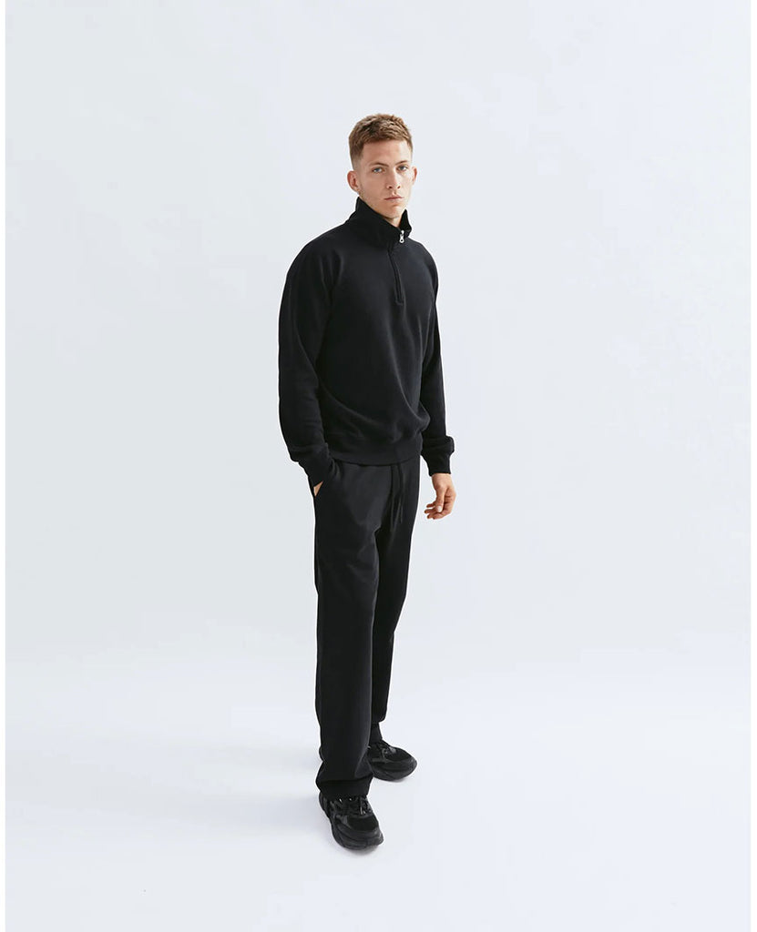 Lightweight Terry Quarter Zip Black data-zoom-image=