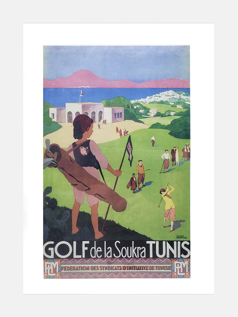 Vintage travel Golf de La Soukra Tunis Poster Print data-zoom-image=