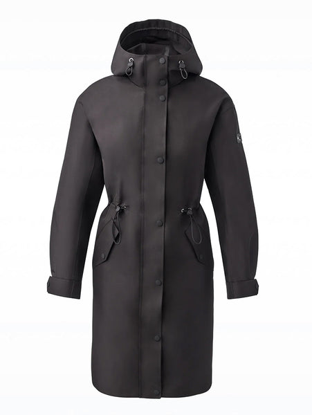 BREER Long 2-in-1 Rain Parka with Removable Liner Black