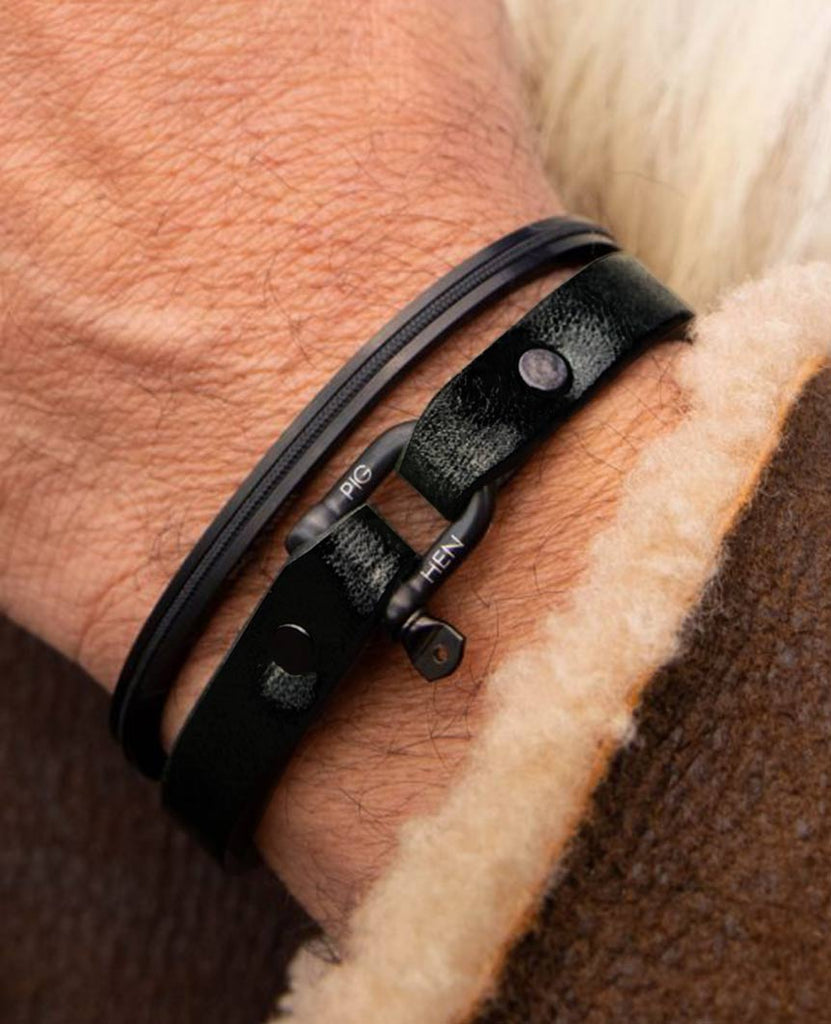 Vicious Vik Leather Black Bracelet data-zoom-image=