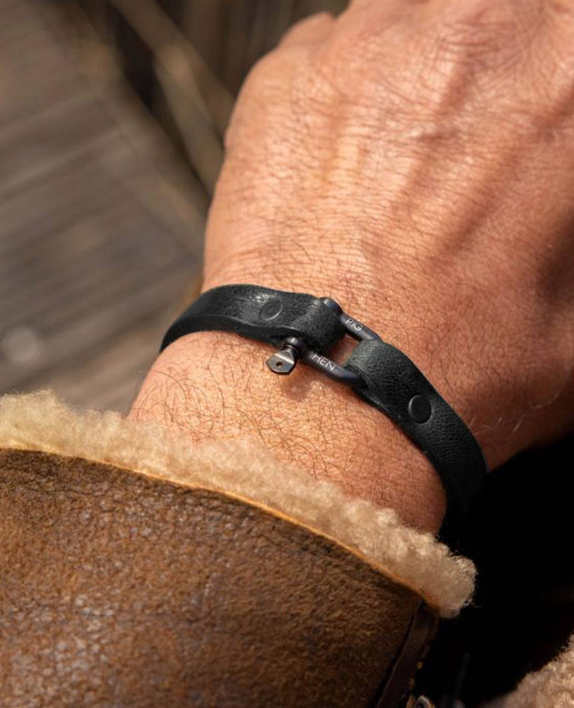 Vicious Vik Leather Black Bracelet data-zoom-image=