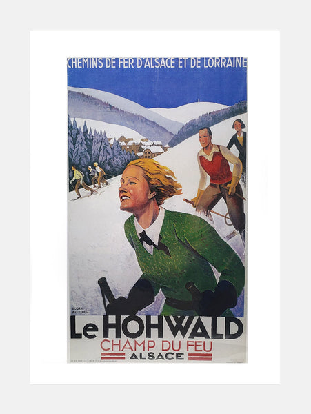 Vintage Travel Poster Le Hohwald Champ Du Feu Ski Station Cover Print