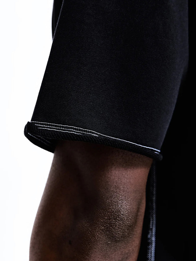 Lightweight Terry Cut-Off T-Shirt Black data-zoom-image=