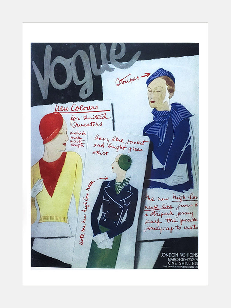 Vogue Magazine  Bolin Art Deco Summer Fashion Cover Print data-zoom-image=