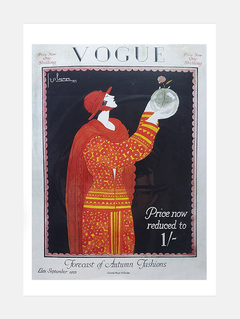 Vogue Cover Print Featuring A Woman Holding A Bowl data-zoom-image=