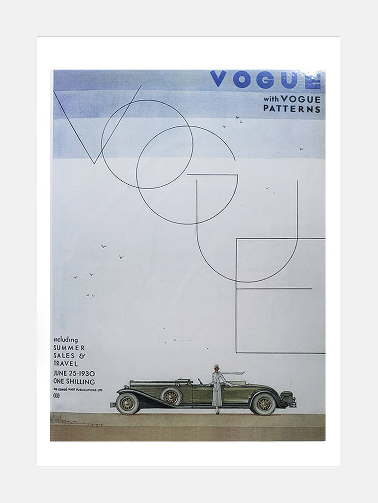 A Vintage Vogue Magazine Cover Of A Woman Print data-zoom-image=
