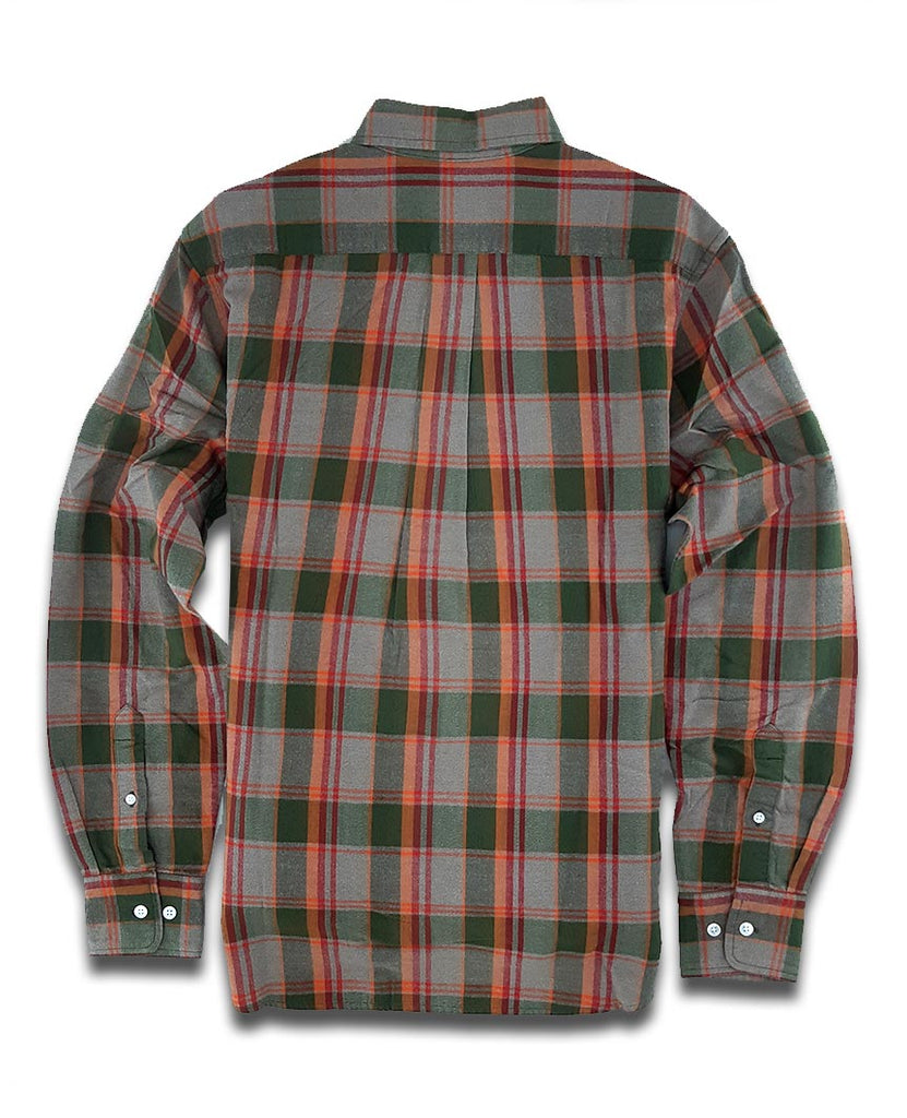 N°5 Classic Buttondown Collar LS Green Orange data-zoom-image=