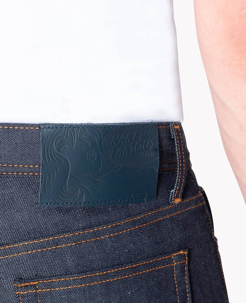 Asanoha Kimono Print Selvedge Indigo Weird Guy data-zoom-image=