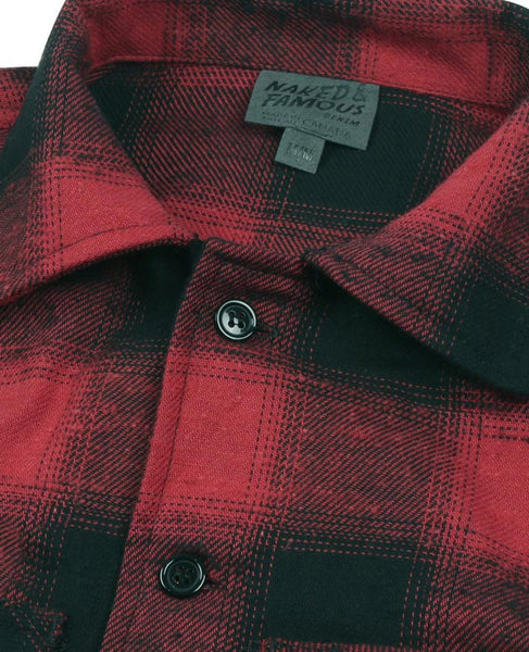 Work Shirt Nep Buffalo Check Red Black | Naked And Famous | Bricks