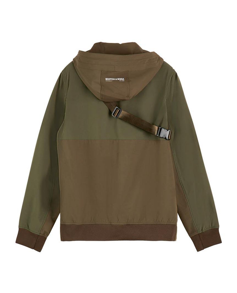 Hooded Nylon Jacket Green data-zoom-image=